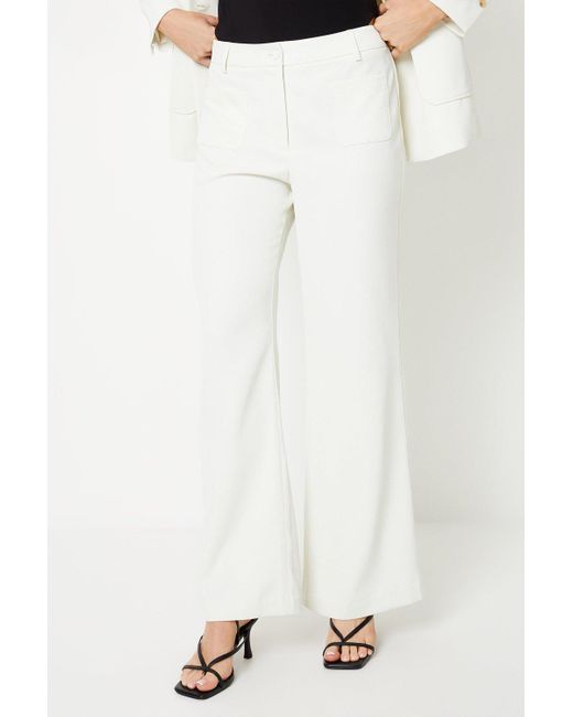 Oasis White Patch Pocket High Waisted Trouser