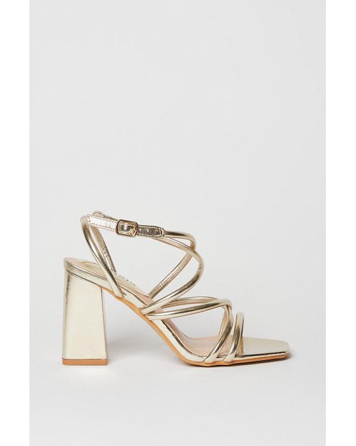 Oasis Natural Molly Strappy Block Heeled Sandals