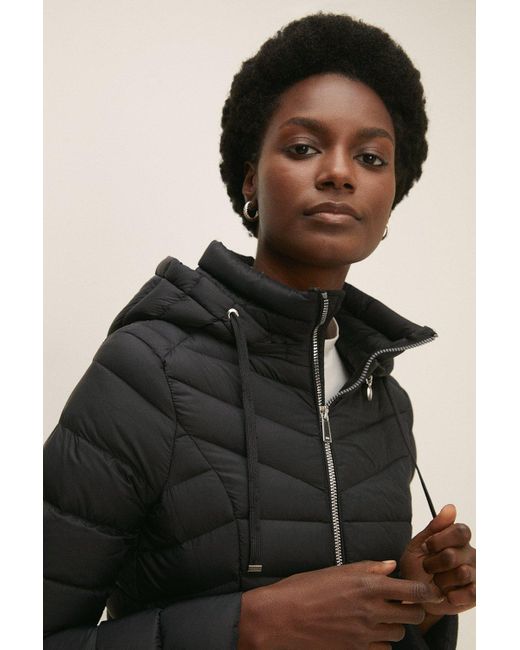 Oasis Short Padded Packable Coat in Black | Lyst UK