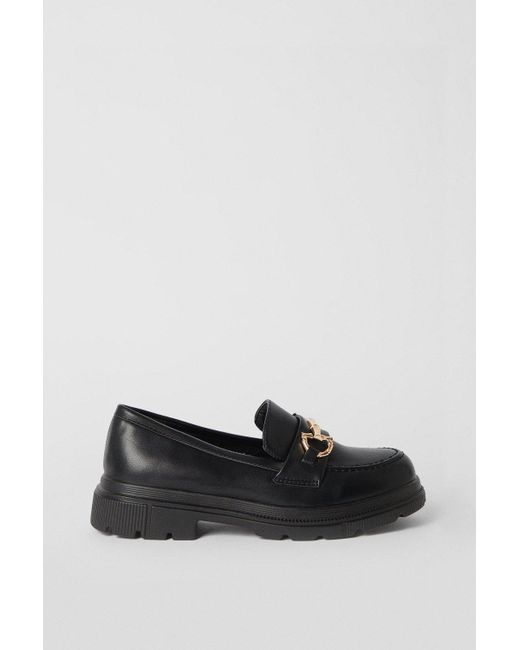 Oasis Black Bethany Chunky Snaffle Detail Loafers