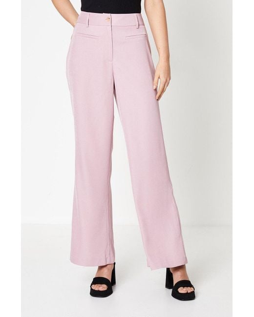 Oasis Pink High Waisted Patch Back Pocket Trouser