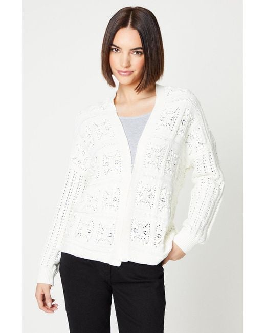 Crochet Pointelle Edge To Edge Cardigan