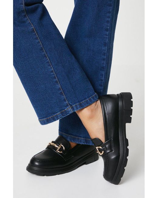 Oasis Black Bethany Chunky Snaffle Detail Loafers