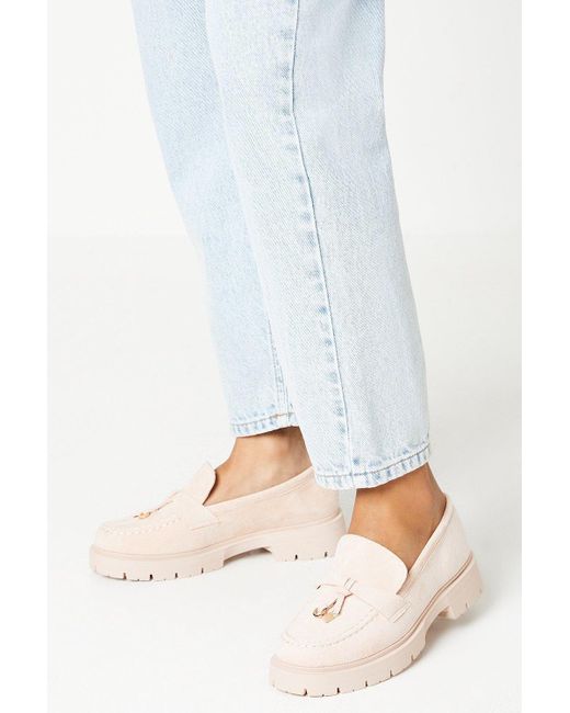 Oasis White Bonnie Tassel Detail Chunky Loafers