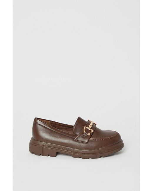 Oasis Brown Bethany Chunky Snaffle Detail Loafers