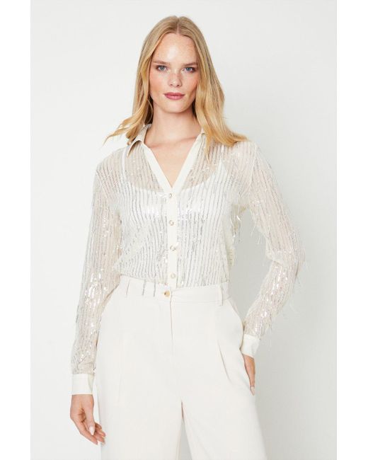 Oasis White Sequin Shirt