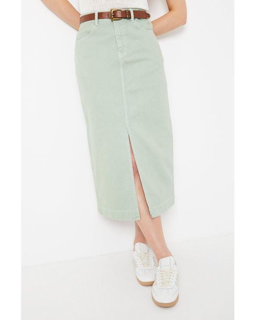 Oasis Blue Pocket Detail Denim Midi Skirt