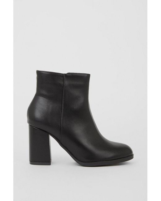 Oasis Black Round Toe Ankle Boots