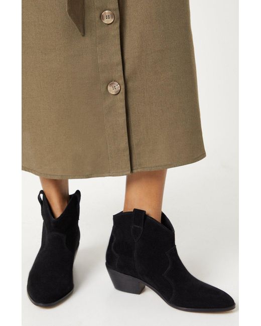 Oasis Natural Jemima Suede Western Ankle Boots