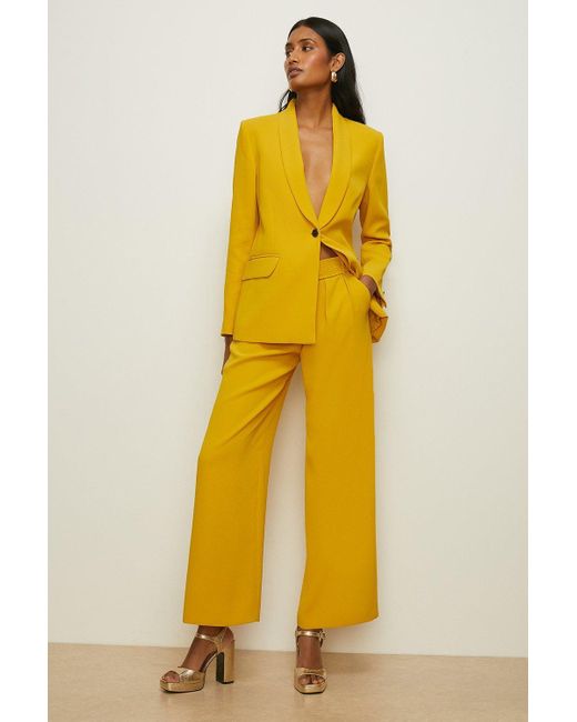 Oasis Yellow Premium Tailored Wide Leg Trouser