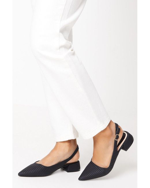 Oasis White Berry Textured Slingback Pointed Pumps