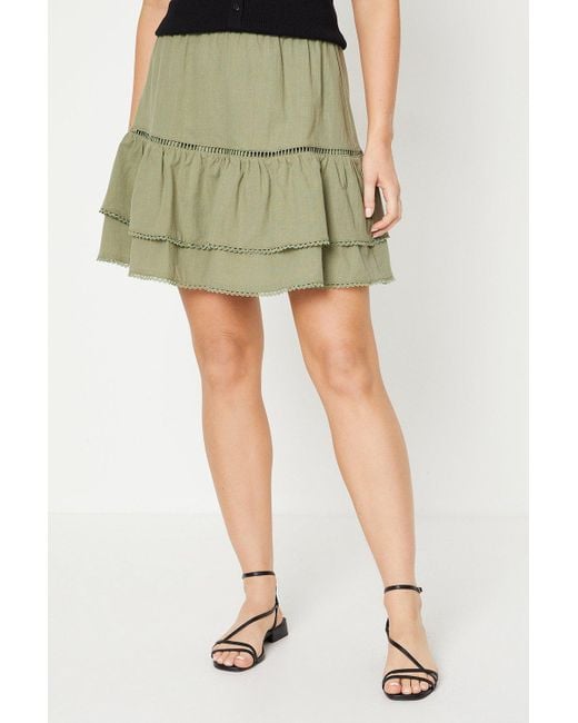 Oasis green top mini skirt