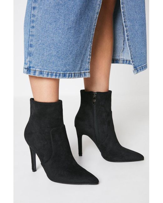 Oasis Blue Josephine High Stiletto Heel Pointed Ankle Boots