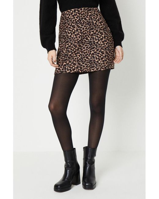 Oasis Black Printed Cord Mini Skirt