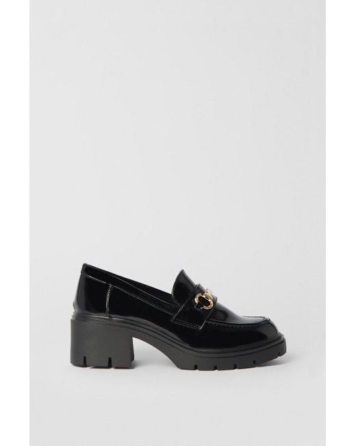 Oasis Black Bailey Low Heel Chunky Snaffle Detail Loafers