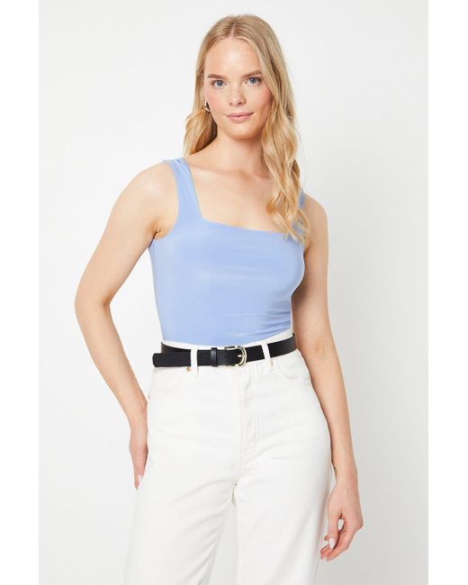 Oasis Blue Double Layer Square Neck Top