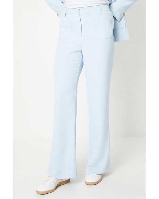 Oasis Blue Patch Pocket High Waisted Trouser