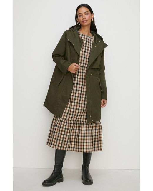 Oasis Green Essential Cotton Parka