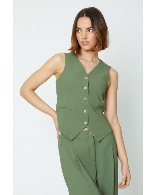 Oasis Green Tailored Waistcoat