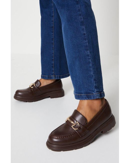 Oasis Brown Bethany Chunky Snaffle Detail Loafers