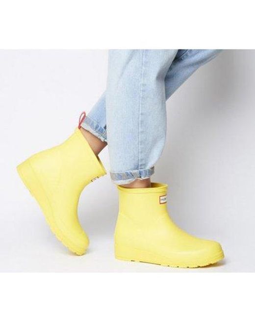 hunter yellow chelsea boots