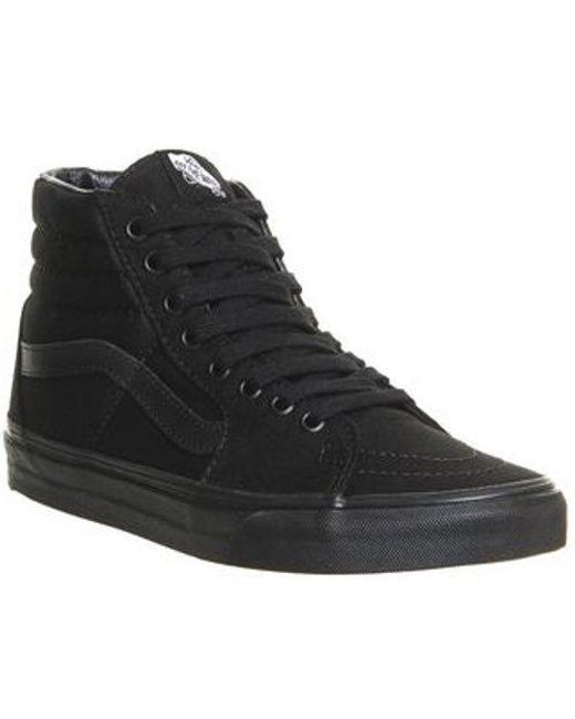 vans sk8 hi canvas black