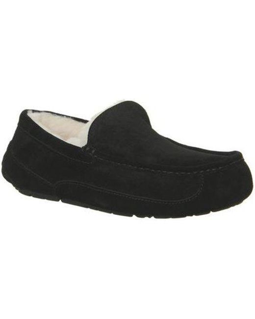 ugg ascot black leather slippers