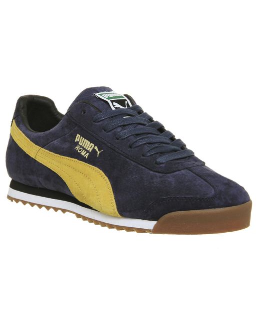 puma roma trainers blue