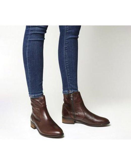 Ashleigh Flat Ankle Boots in Brown 