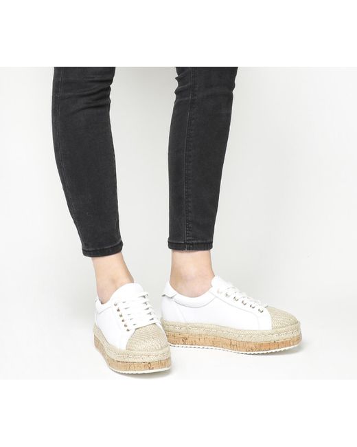 office white platform trainers