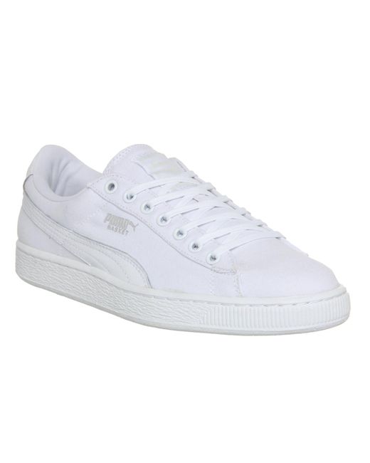 PUMA Basket Classic Canvas in White for Men | Lyst