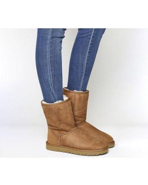 UGG Suede Classic Short Ii Boots in Tan (Blue) - Lyst