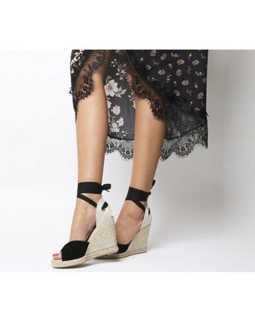 black peep toe espadrilles