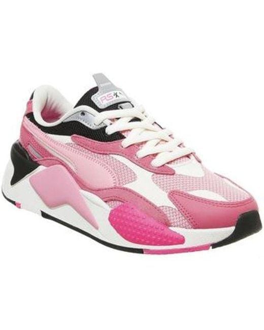 PUMA Rs-x Puzzle Mesh Sneakers in Pink 