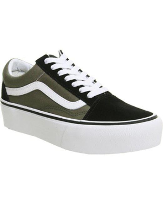 vans old skool platform khaki