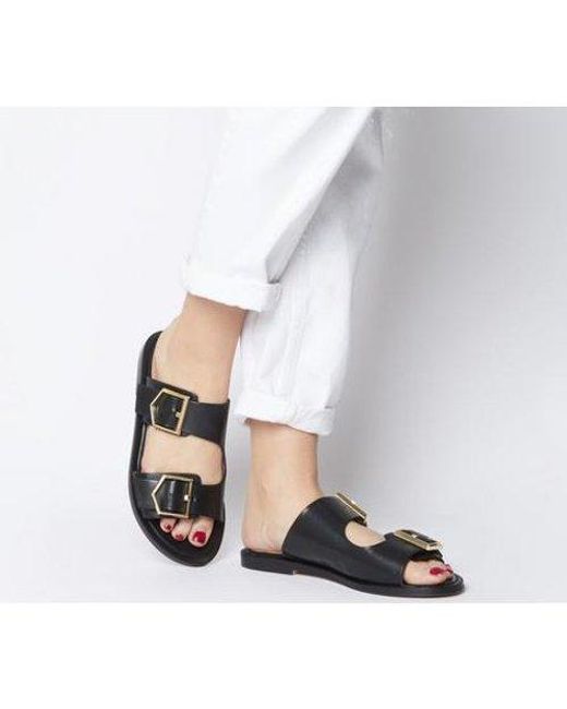 Office Sage- Double Buckle Sandal in 