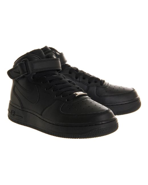 Nike Air Force Mid '07 Leather High-Top Sneakers in Black | Lyst Canada