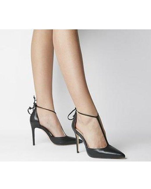 black t bar court shoes