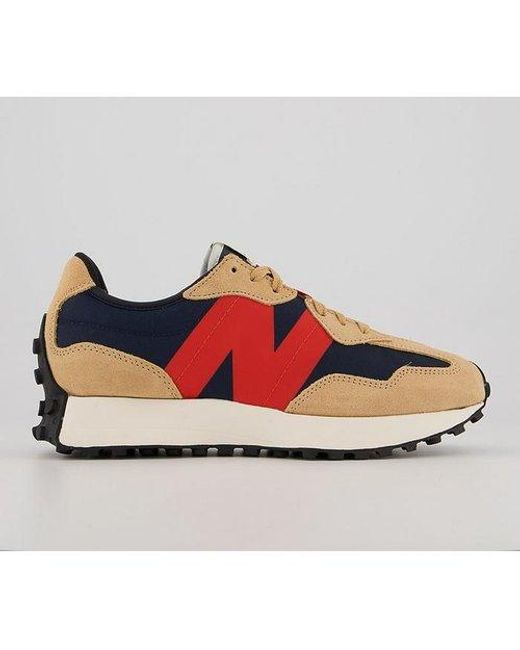 New Balance 327 Trainers Ce Mixed Material in Red | Lyst