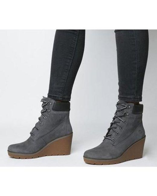 black wedge timberland boots