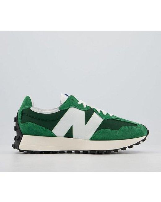 New Balance 327 Suede And Nylon Lowtop Trainers in Green White (Green) for Men Save 52 Lyst