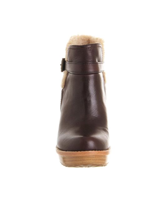 UGG Anais Wedge Ankle Boots in Mahogany 
