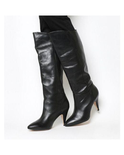 Lyst Office Kiss Slouch Heeeld Knee Boots In Black Save 11 Office Black Kiss Slouch Heeeld Knee Boots Lyst