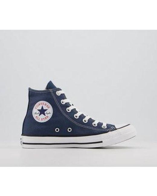 Converse Canvas All Star Hi Trainers in Navy Blue (Blue) - Lyst