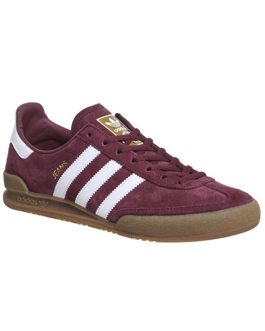 adidas Denim Jeans Trainers in Maroon 