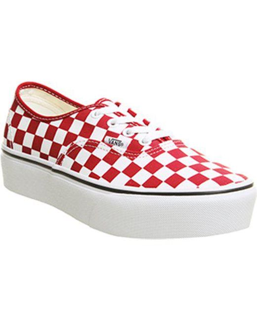 vans authentic platform red