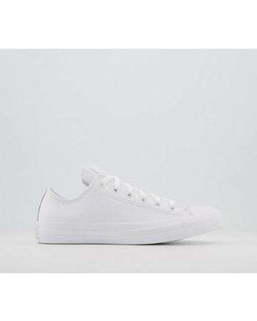 converse all star low leather white