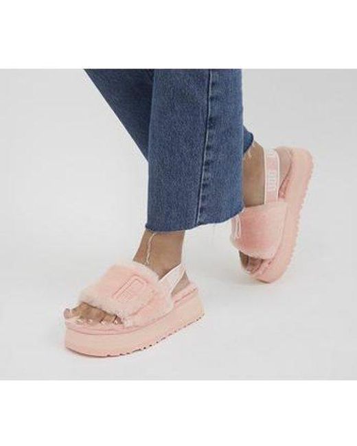 UGG Leather Disco Slides in Pink - Lyst