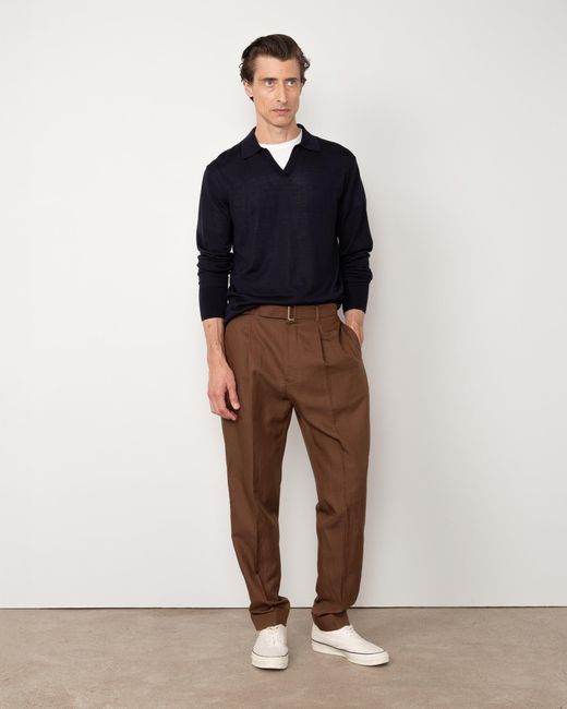 Officine Generale Blue Polo Simone for men