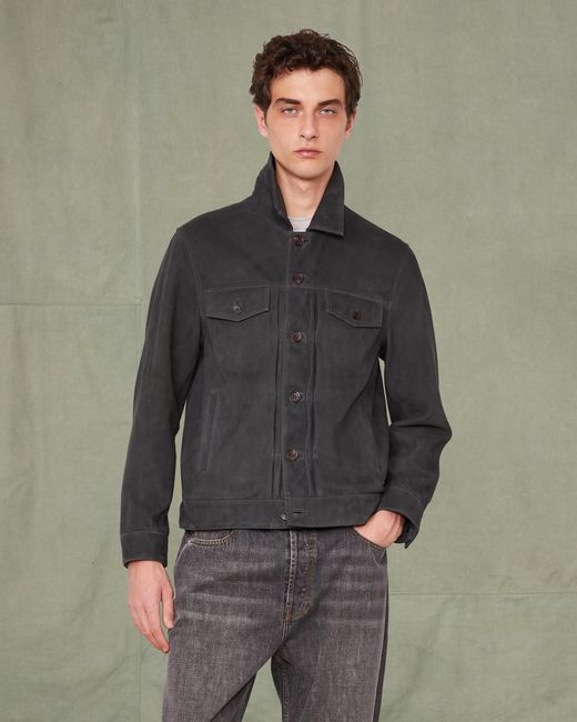 Officine Generale Gray Blouson Liam for men